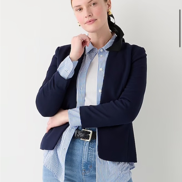 J. Crew Jackets & Blazers - J. Crew Going Out Blazer Stretch Twill Navy Open Front 20 Plus Size Preppy A2